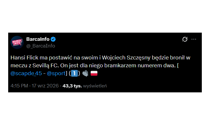 Hansi Flick ZDECYDOWAŁ! Oto BRAMKARZ Barcelony na mecz z Sevillą!